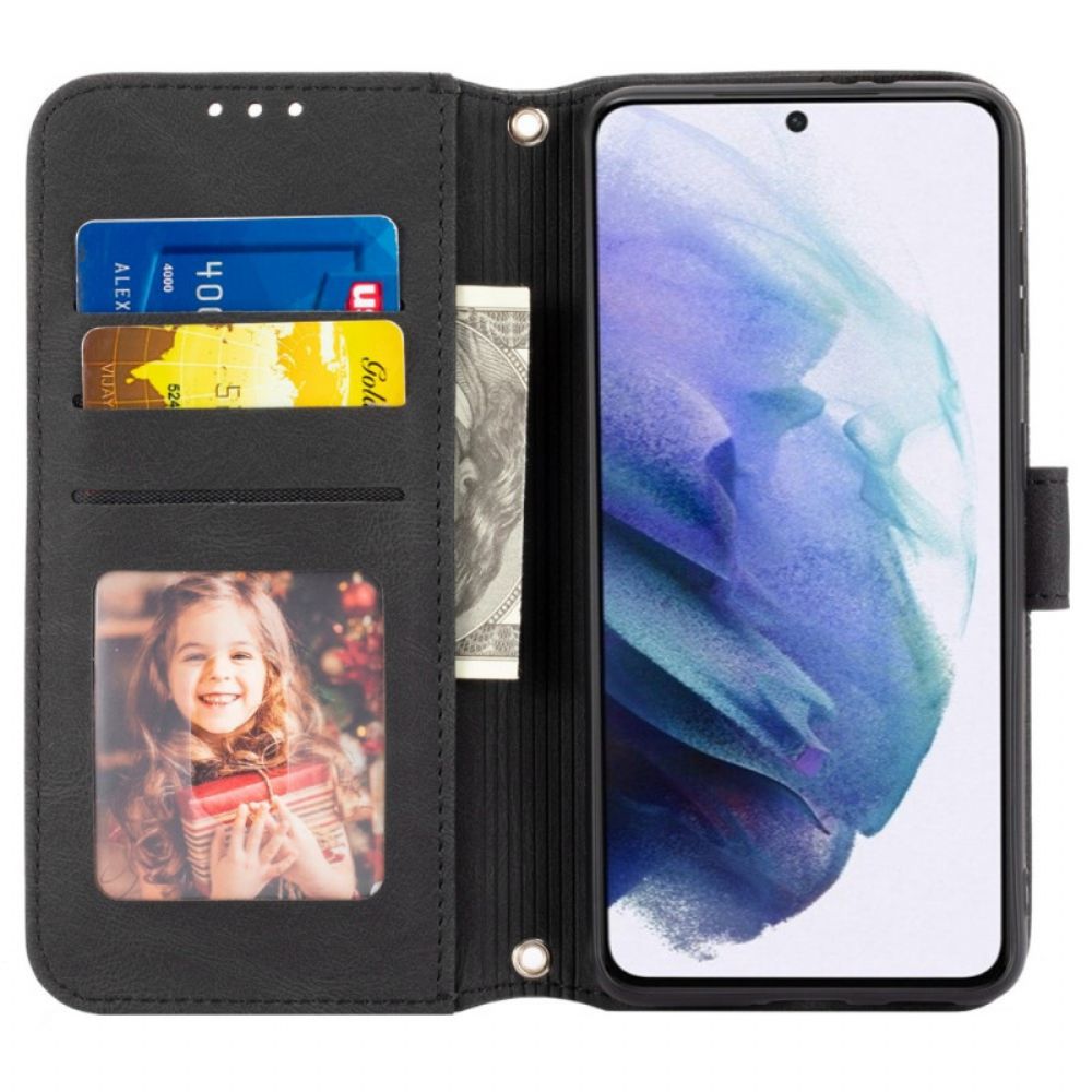 Flip Case Für Samsung Galaxy S22 Plus 5G Spitzennähte