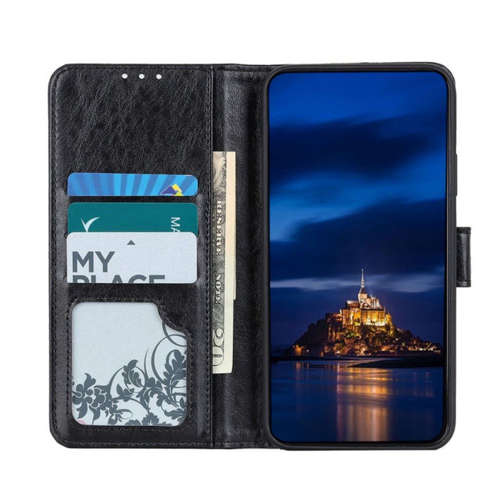 Flip Case Für Samsung Galaxy S22 Plus 5G Texturiertes Kunstleder