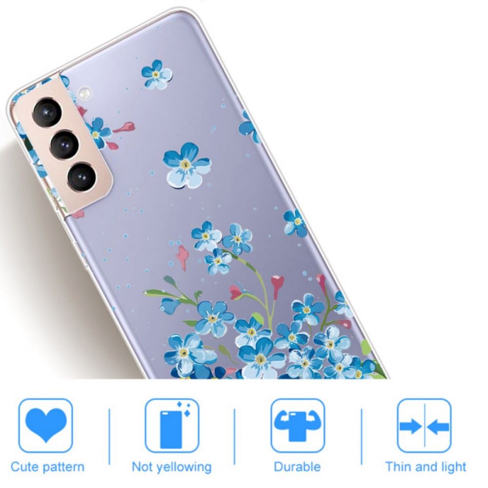 Handyhülle Für Samsung Galaxy S22 Plus 5G Blaue Blumen