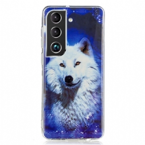 Handyhülle Für Samsung Galaxy S22 Plus 5G Fluoreszierender Wolf