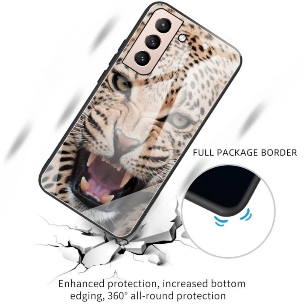 Handyhülle Für Samsung Galaxy S22 Plus 5G Gehärtetes Leopardenglas