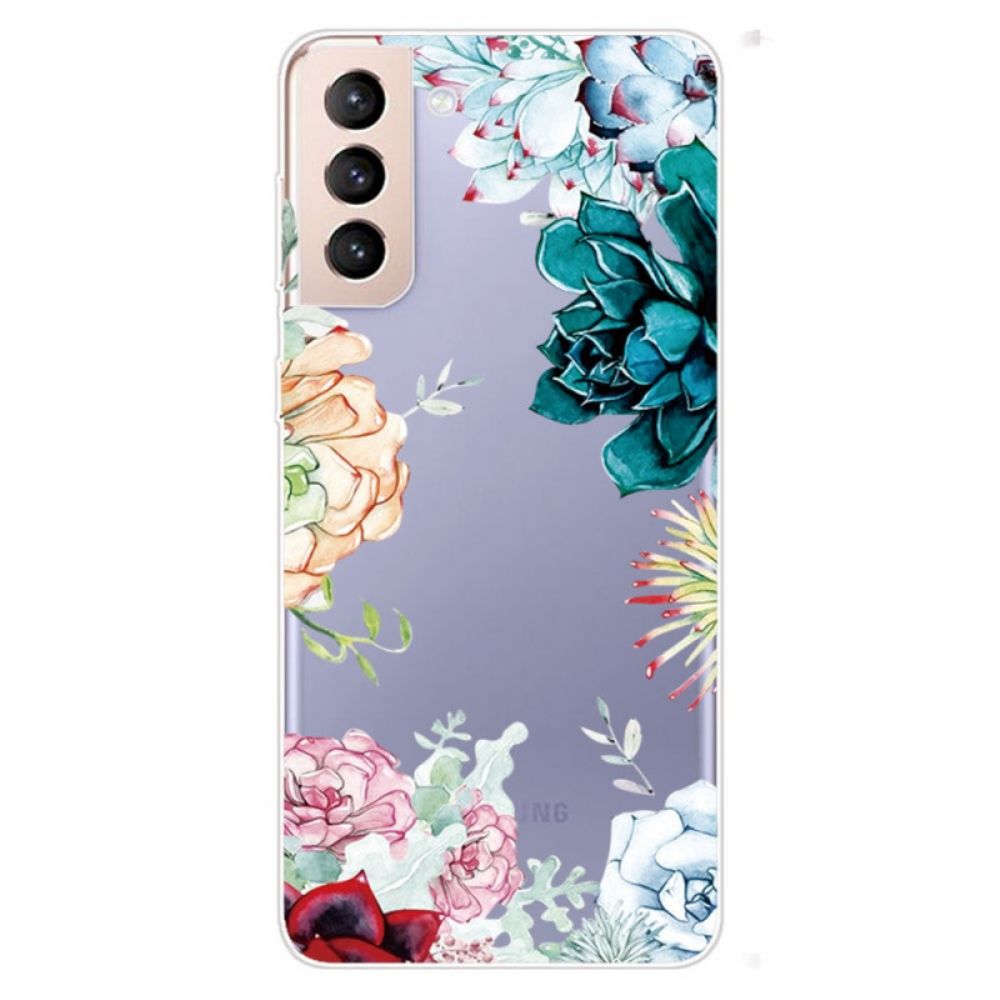 Handyhülle Für Samsung Galaxy S22 Plus 5G Nahtlose Aquarellblumen