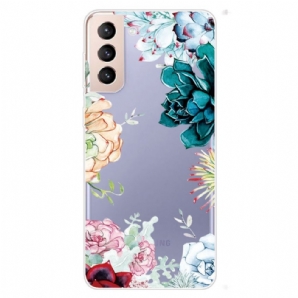 Handyhülle Für Samsung Galaxy S22 Plus 5G Nahtlose Aquarellblumen