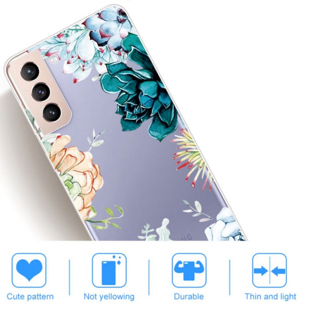 Handyhülle Für Samsung Galaxy S22 Plus 5G Nahtlose Aquarellblumen