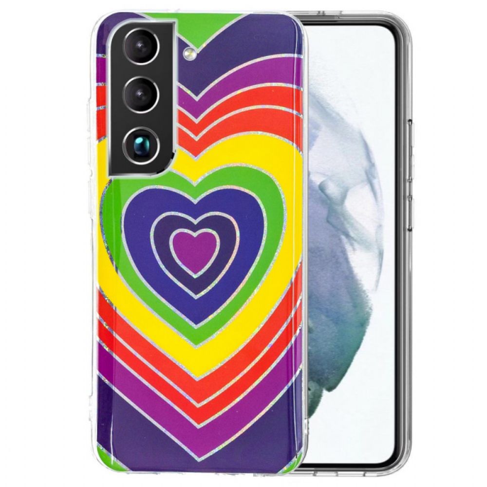 Handyhülle Für Samsung Galaxy S22 Plus 5G Psychedelisches Herz