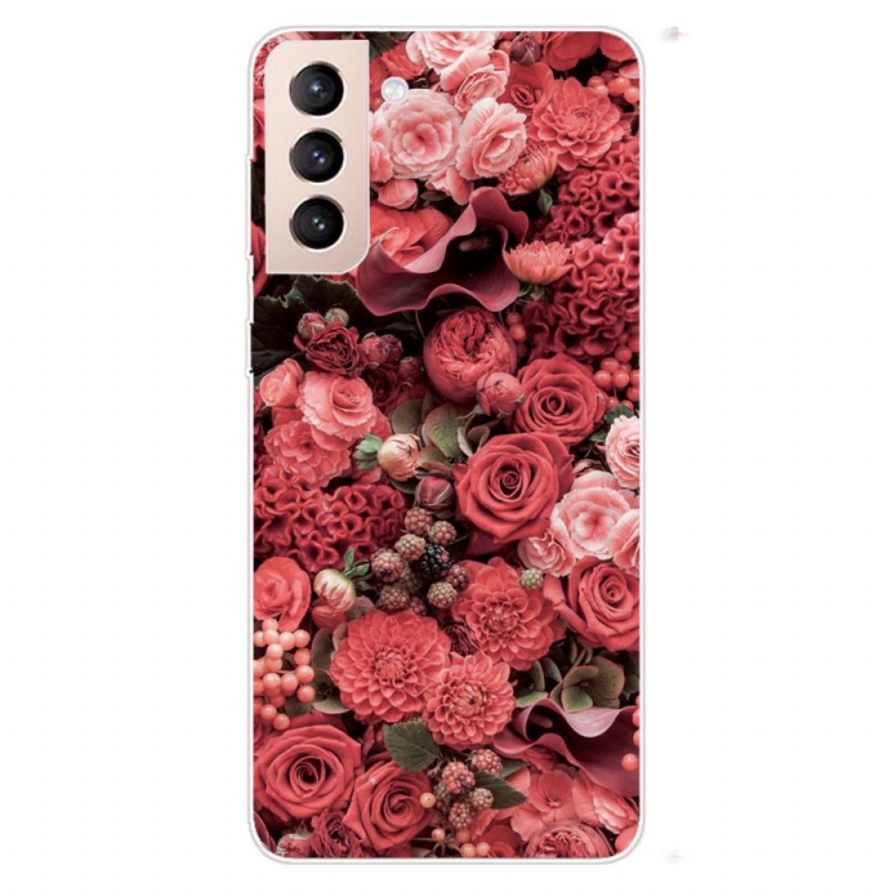 Handyhülle Für Samsung Galaxy S22 Plus 5G Rosa Blumen