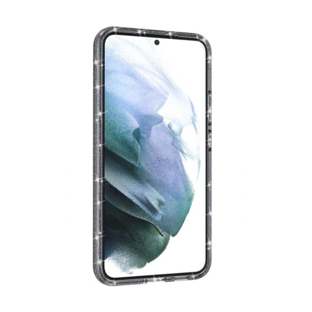 Handyhülle Für Samsung Galaxy S22 Plus 5G Transparente Pailletten