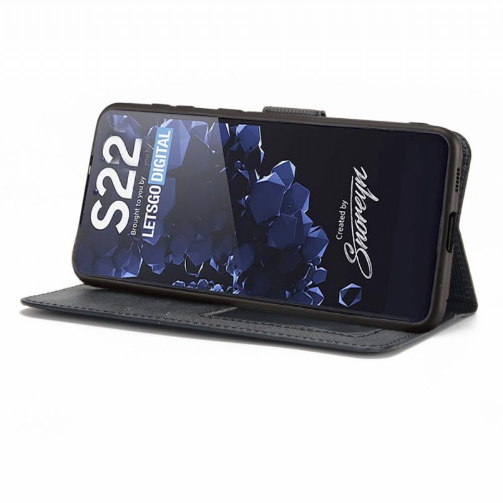 Hülle Flip Case Für Samsung Galaxy S22 Plus 5G Texturiert Mit Abnehmbarem