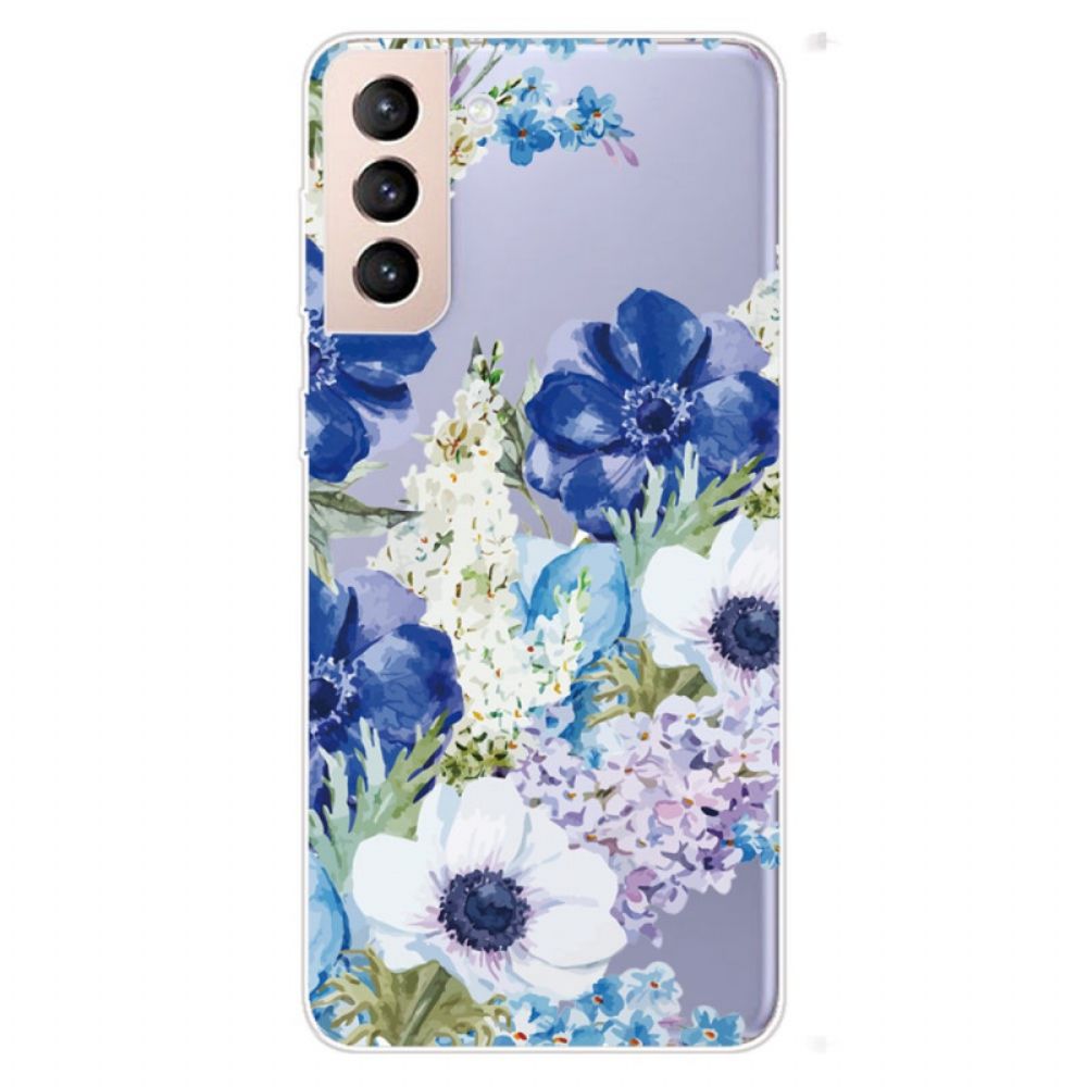 Hülle Für Samsung Galaxy S22 Plus 5G Aquarell Blaue Blumen