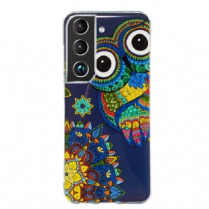 Hülle Für Samsung Galaxy S22 Plus 5G Fluoreszierendes Eulen-mandala