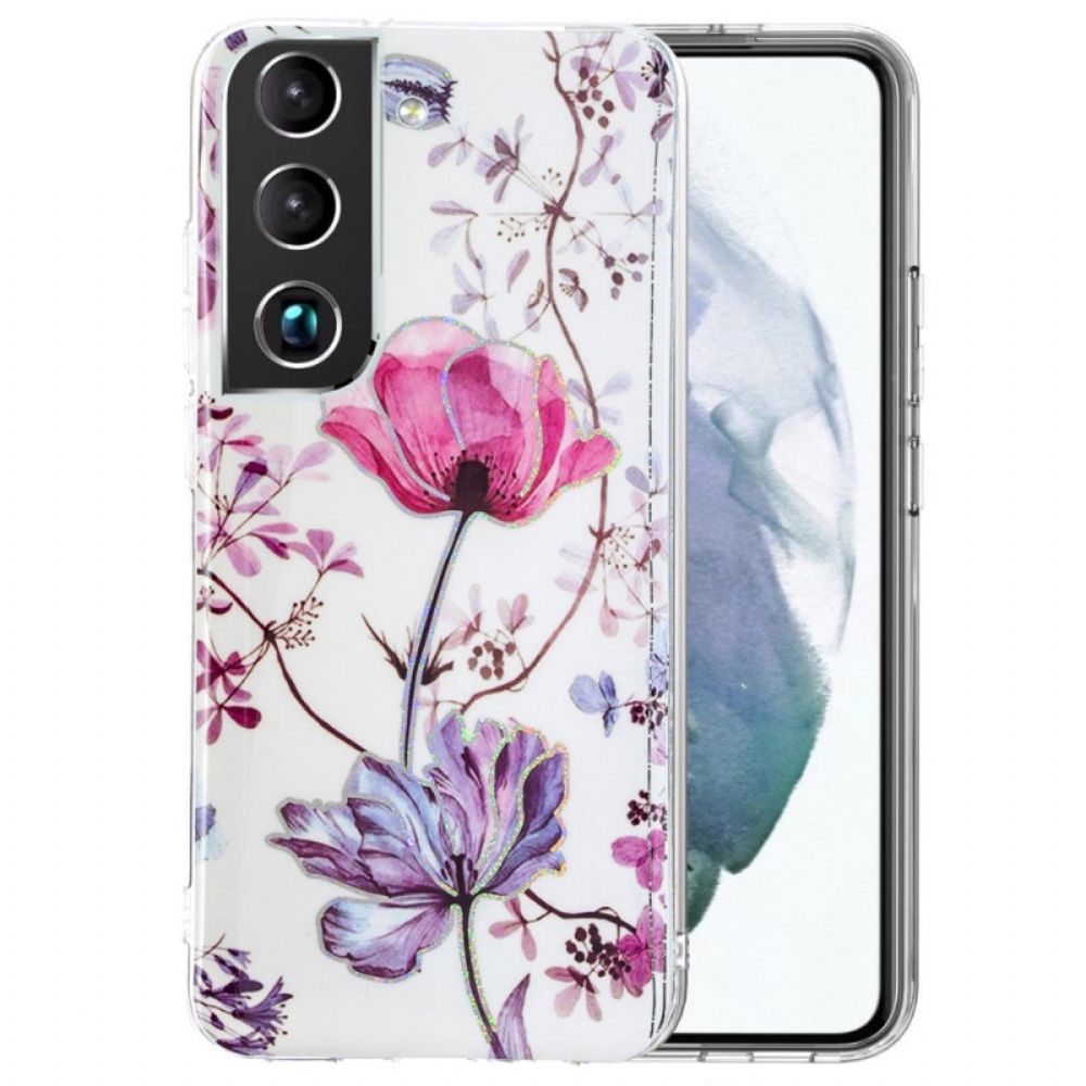 Hülle Für Samsung Galaxy S22 Plus 5G Marmorierte Blumen