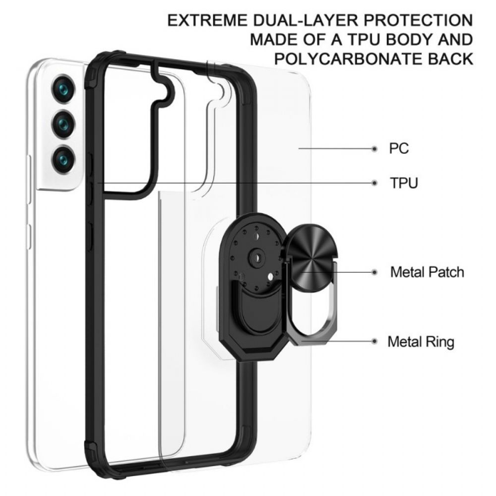 Hülle Für Samsung Galaxy S22 Plus 5G Transparent Mit Ring-unterstützung