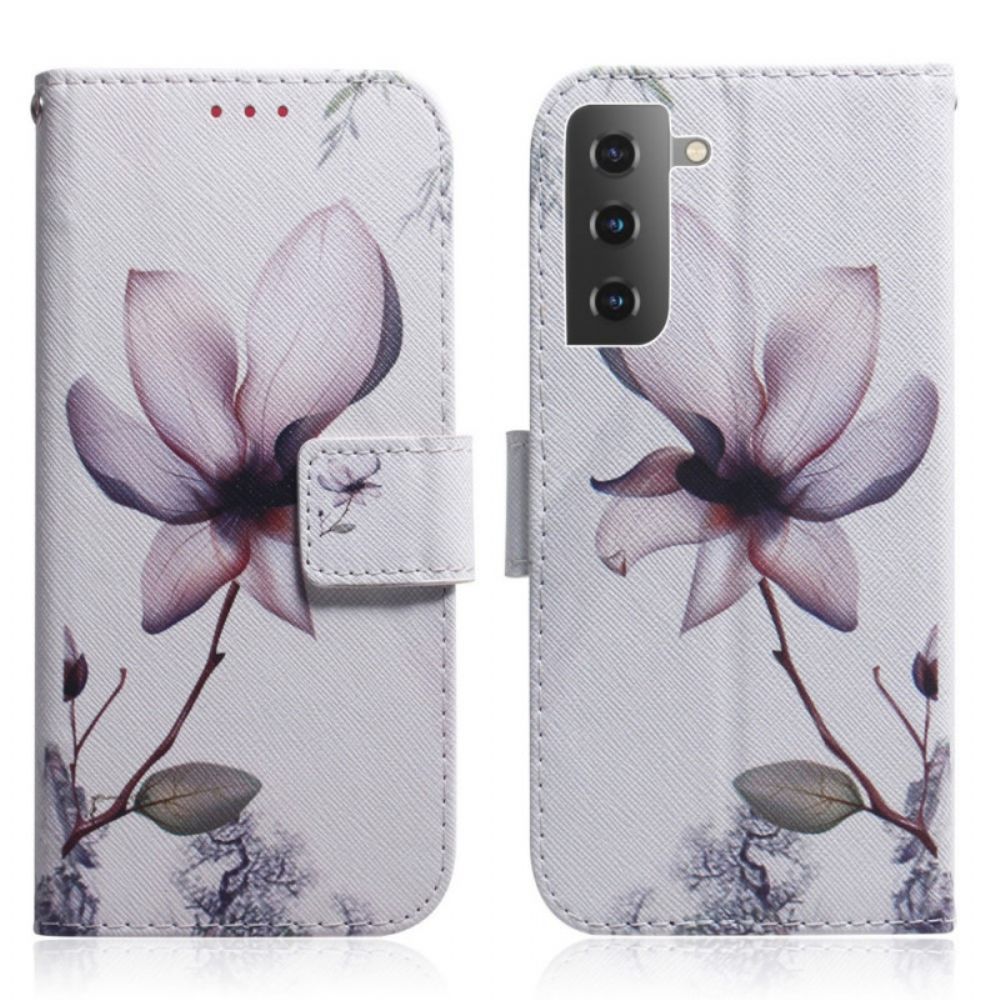 Lederhüllen Für Samsung Galaxy S22 Plus 5G Alte Rosenblüte