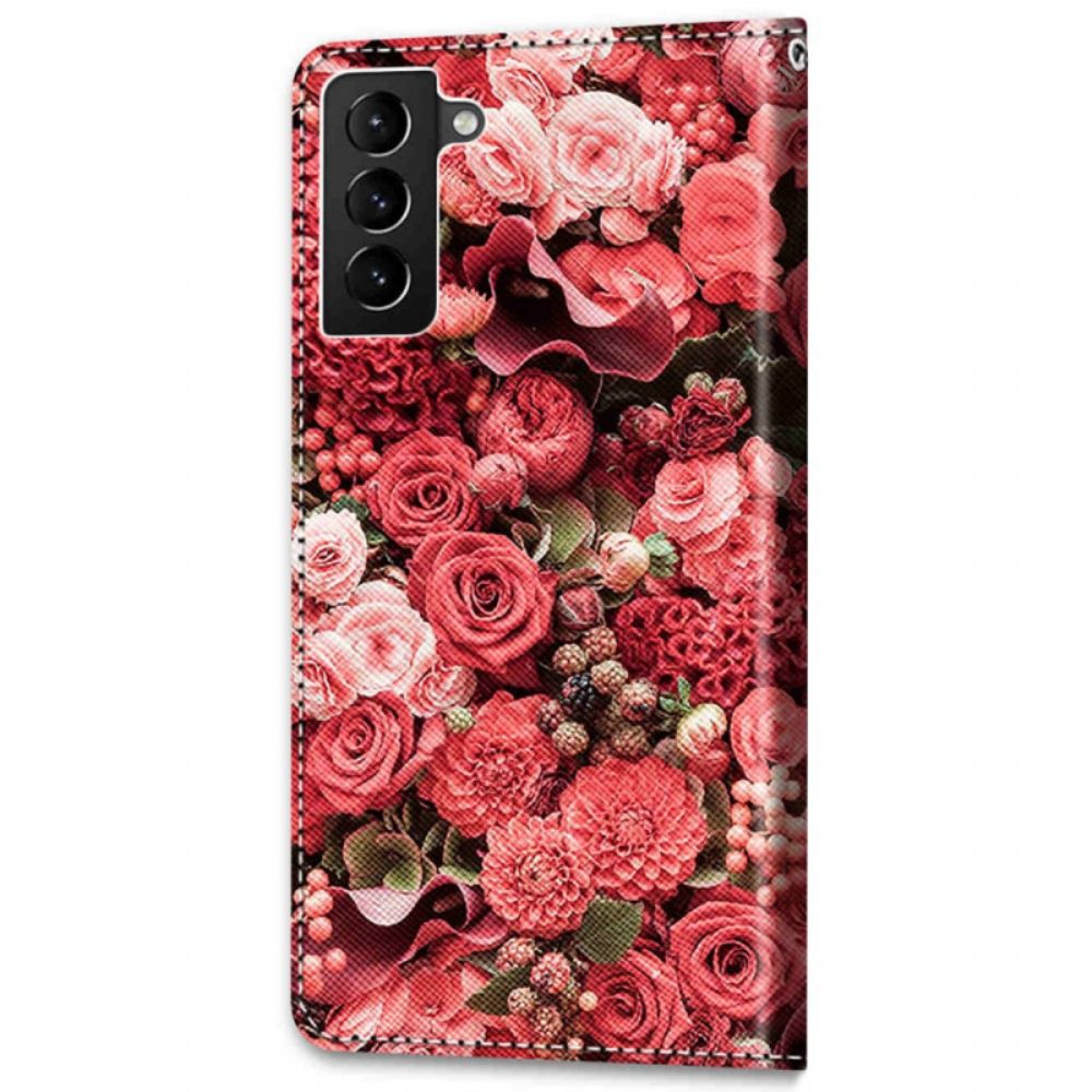 Lederhüllen Für Samsung Galaxy S22 Plus 5G Blumenromantik