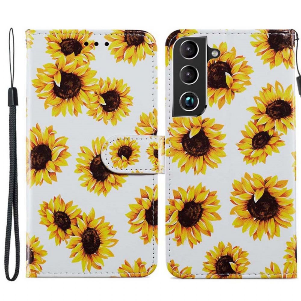 Lederhüllen Für Samsung Galaxy S22 Plus 5G Sonnenblumen