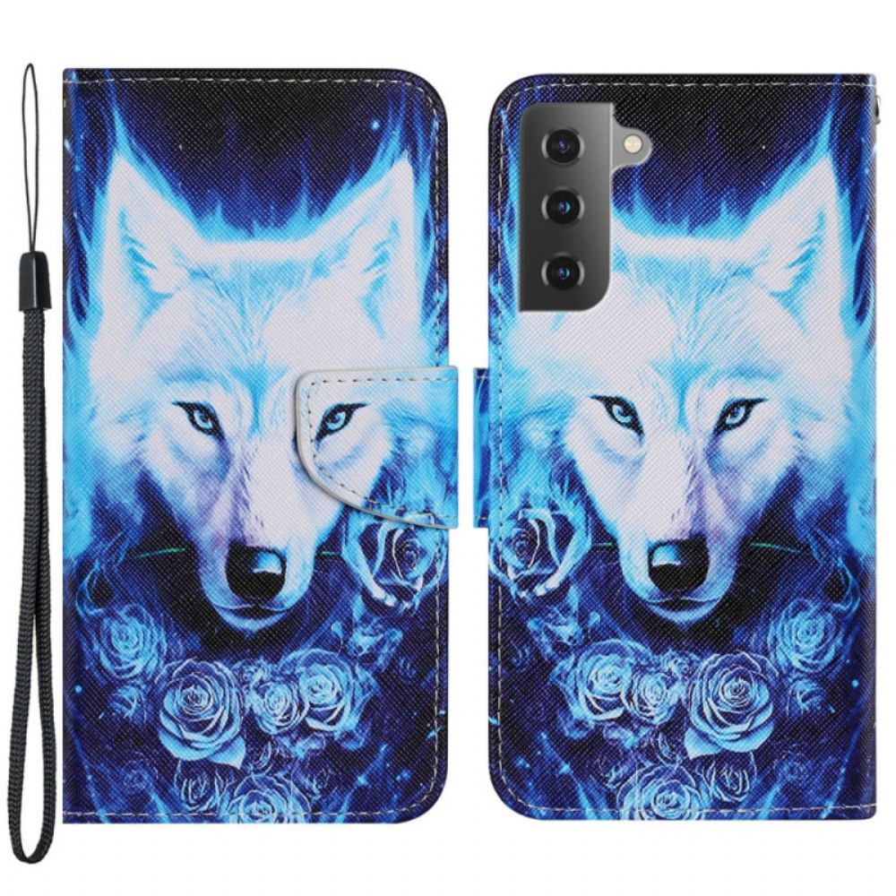 Lederhüllen Für Samsung Galaxy S22 Plus 5G Weißer Wolf