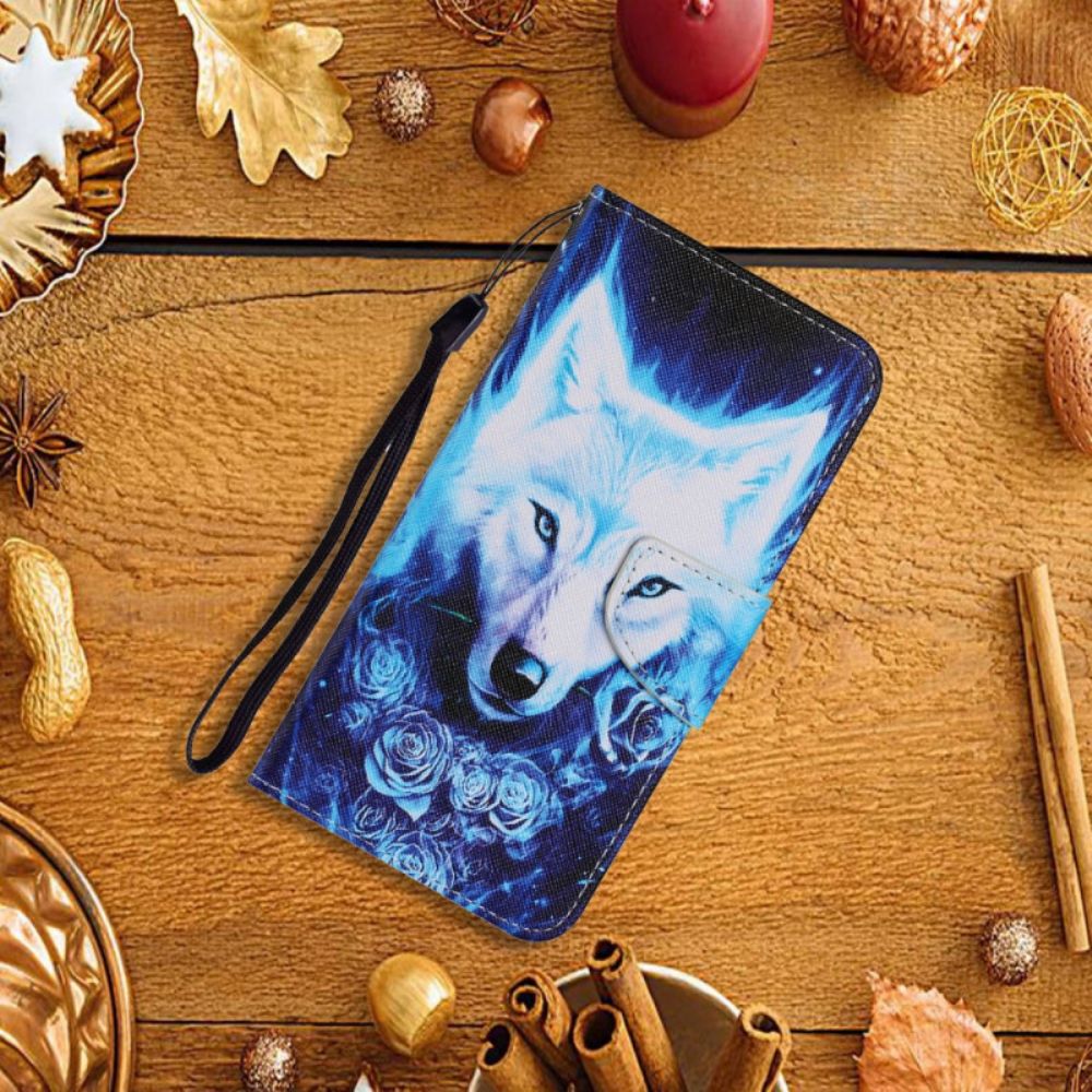 Lederhüllen Für Samsung Galaxy S22 Plus 5G Weißer Wolf