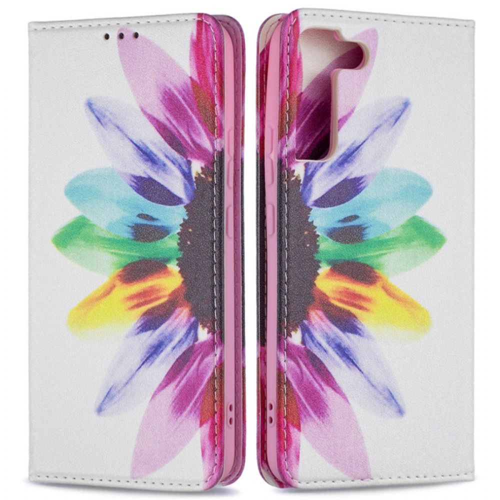 Schutzhülle Für Samsung Galaxy S22 Plus 5G Flip Case Aquarell Blume