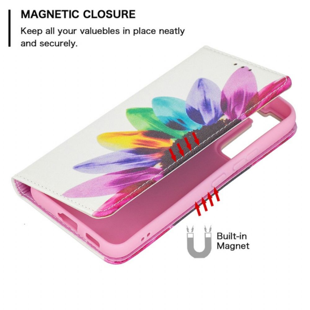 Schutzhülle Für Samsung Galaxy S22 Plus 5G Flip Case Aquarell Blume