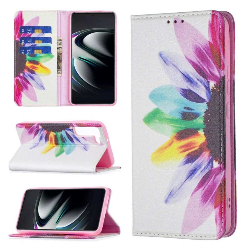 Schutzhülle Für Samsung Galaxy S22 Plus 5G Flip Case Aquarell Blume