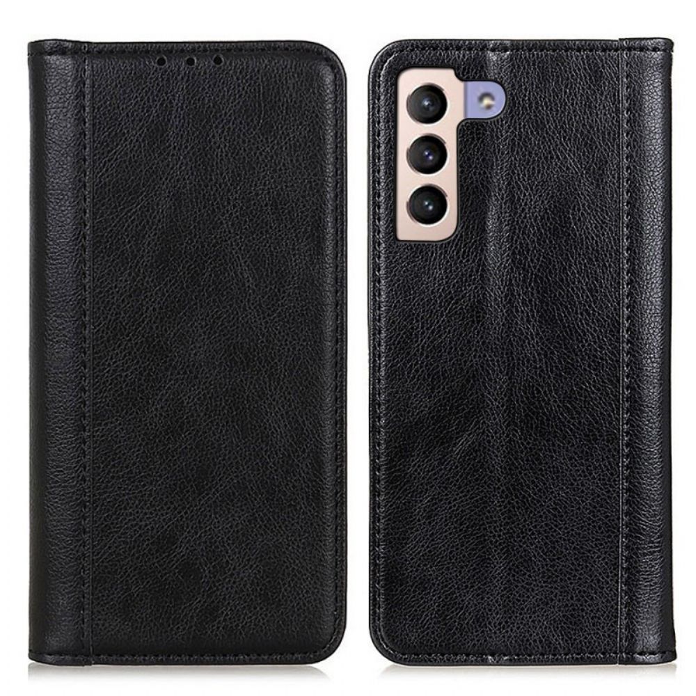 Schutzhülle Für Samsung Galaxy S22 Plus 5G Flip Case Elegance Litschi-spaltleder