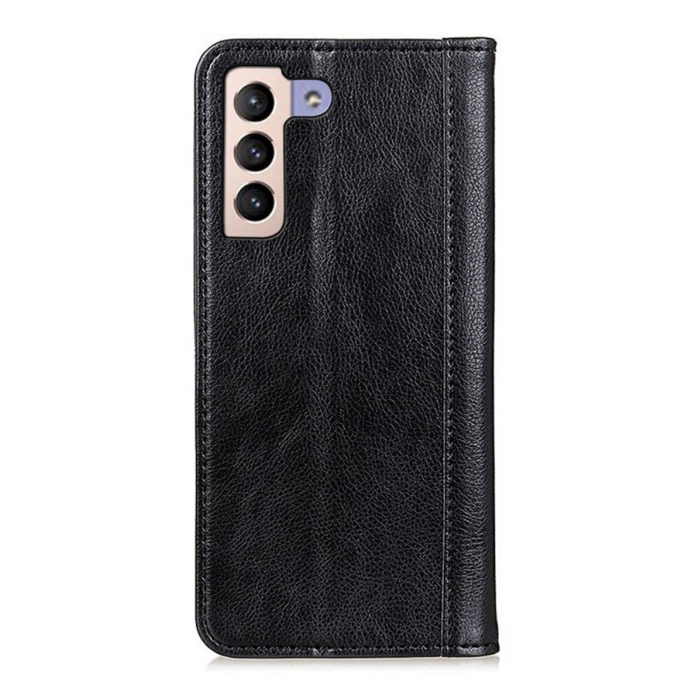 Schutzhülle Für Samsung Galaxy S22 Plus 5G Flip Case Elegance Litschi-spaltleder