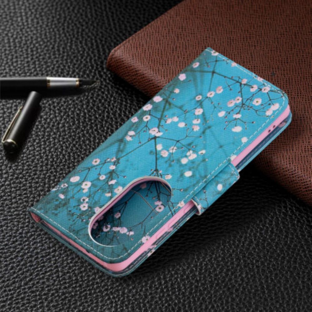 Flip Case Für Huawei P50 Pro Blühender Baum