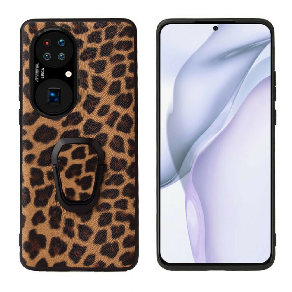 Handyhülle Für Huawei P50 Pro Ringhalter Im Leoparden-stil