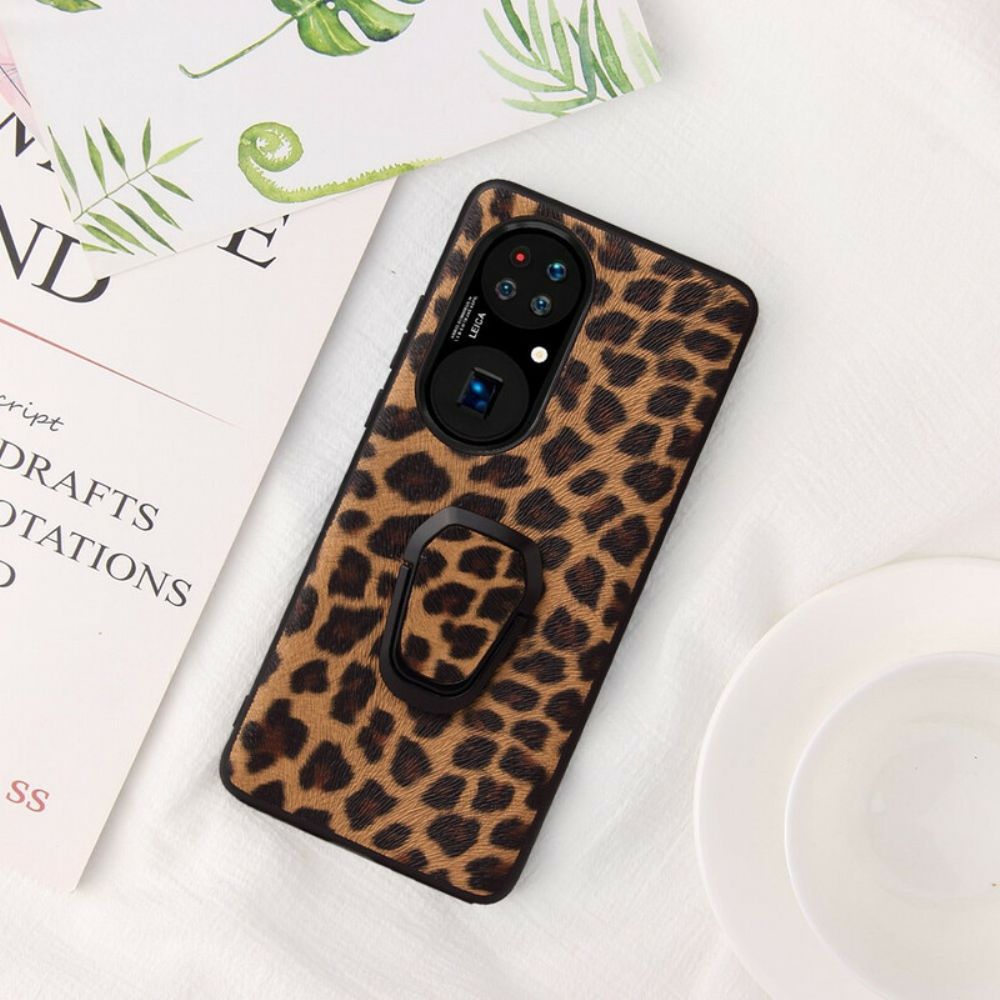 Handyhülle Für Huawei P50 Pro Ringhalter Im Leoparden-stil