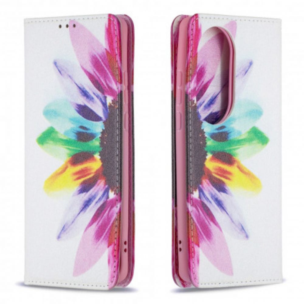 Schutzhülle Für Huawei P50 Pro Flip Case Aquarell Blume