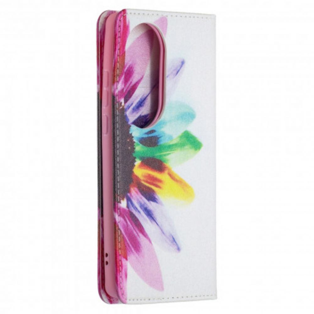 Schutzhülle Für Huawei P50 Pro Flip Case Aquarell Blume