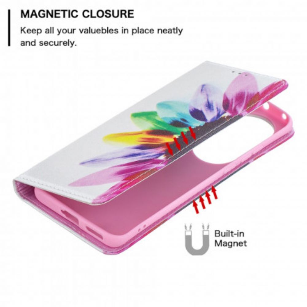 Schutzhülle Für Huawei P50 Pro Flip Case Aquarell Blume