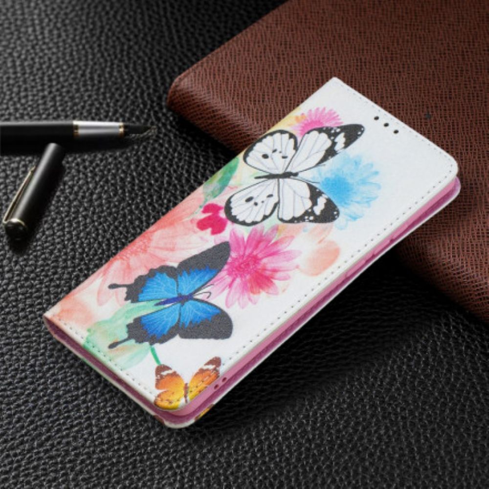 Schutzhülle Für Huawei P50 Pro Flip Case Bunte Schmetterlinge