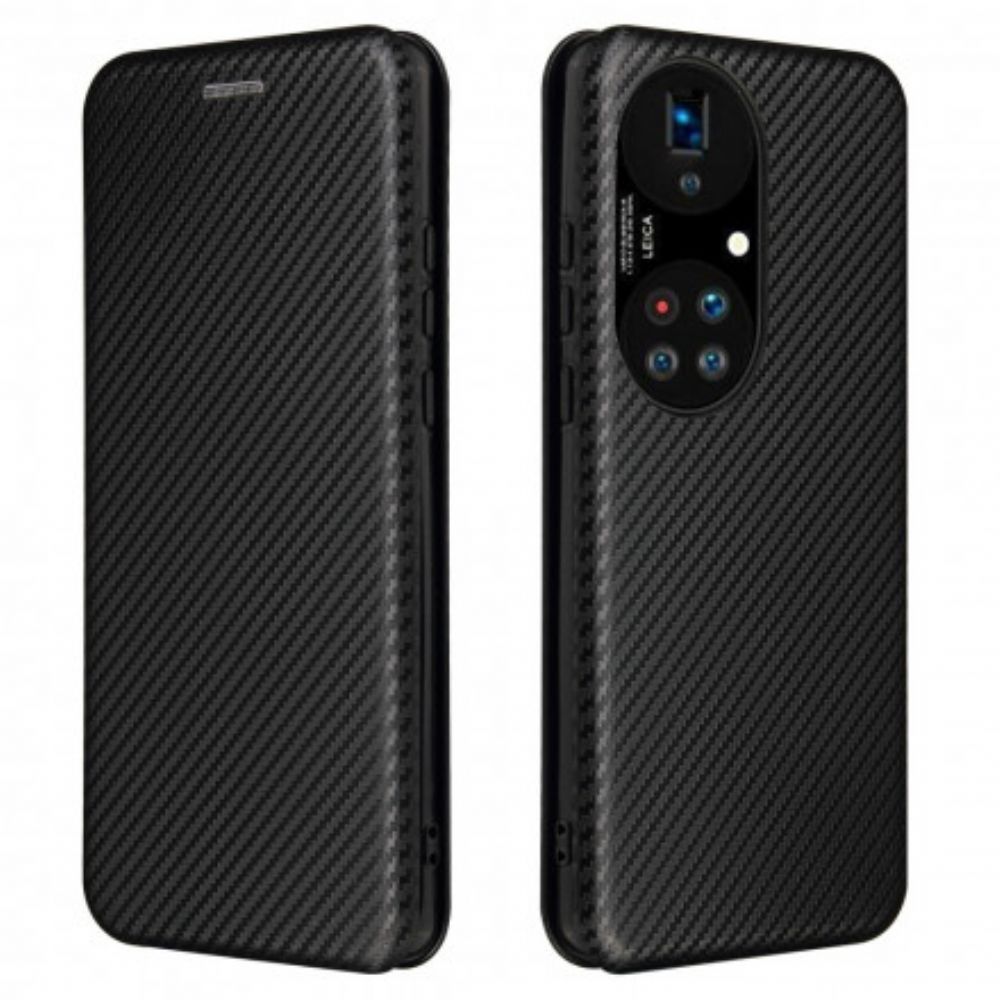 Schutzhülle Für Huawei P50 Pro Flip Case Kohlefaser