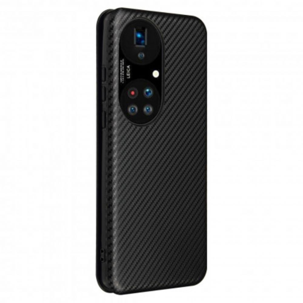 Schutzhülle Für Huawei P50 Pro Flip Case Kohlefaser