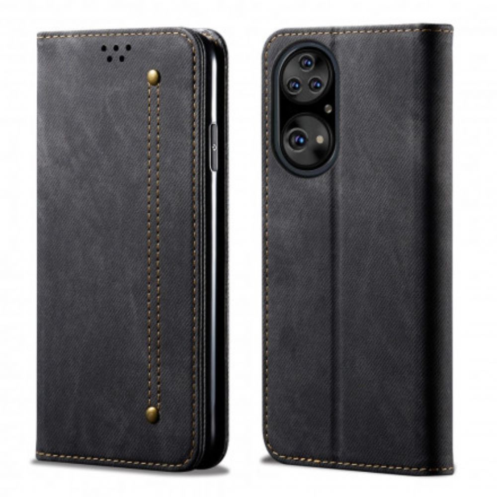 Schutzhülle Für Huawei P50 Pro Flip Case Lederimitat Mit Jeansstruktur