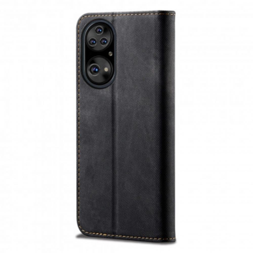 Schutzhülle Für Huawei P50 Pro Flip Case Lederimitat Mit Jeansstruktur