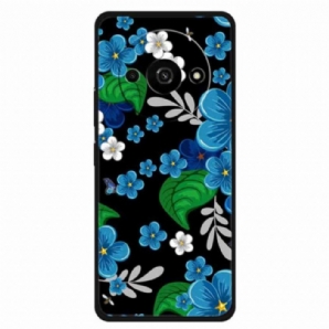 Hülle Poco C61 Handyhülle Blaue Blumen