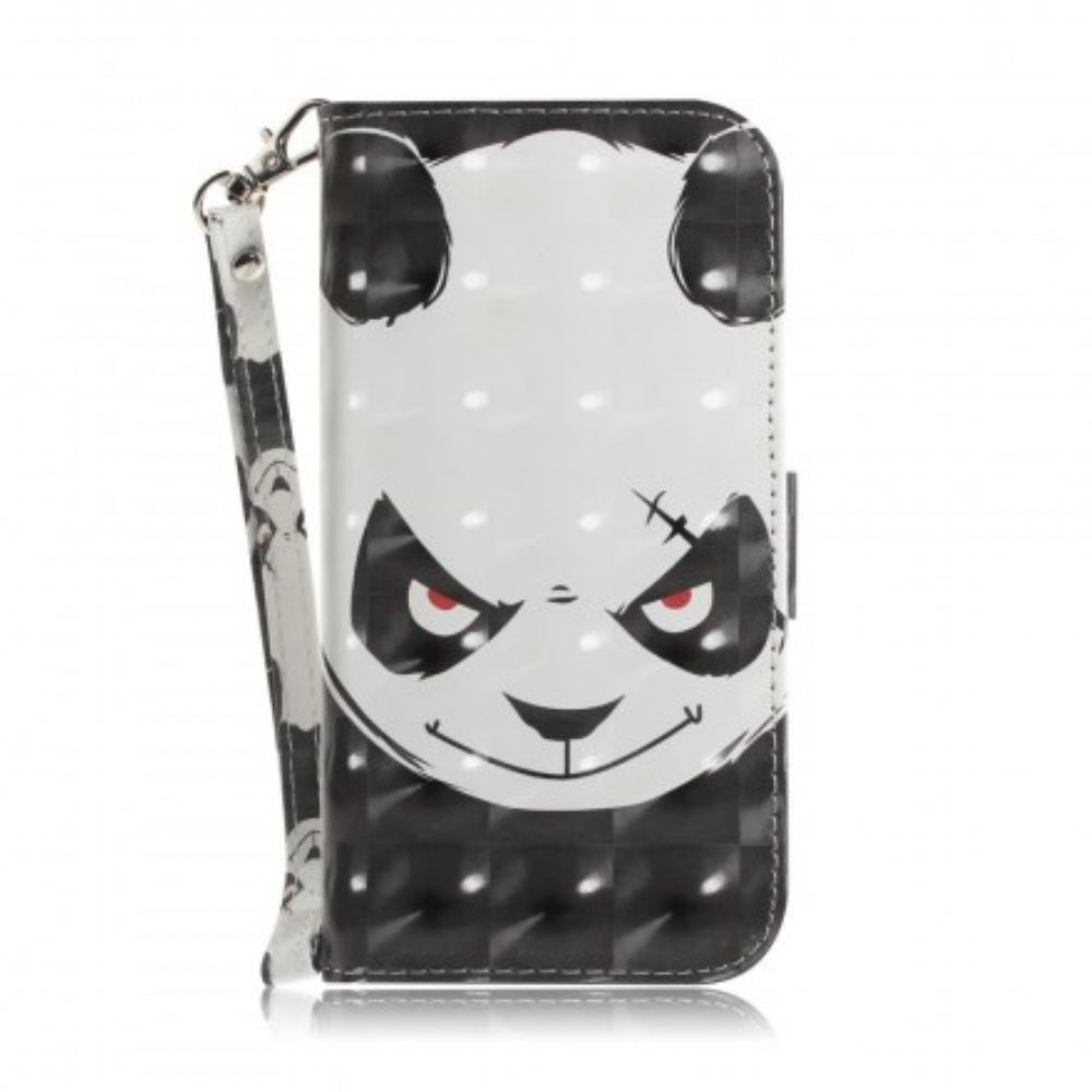 Flip Case Für Samsung Galaxy A9 Mit Kordel Wütender Panda Mit Riemen