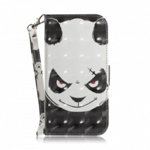 Flip Case Für Samsung Galaxy A9 Mit Kordel Wütender Panda Mit Riemen