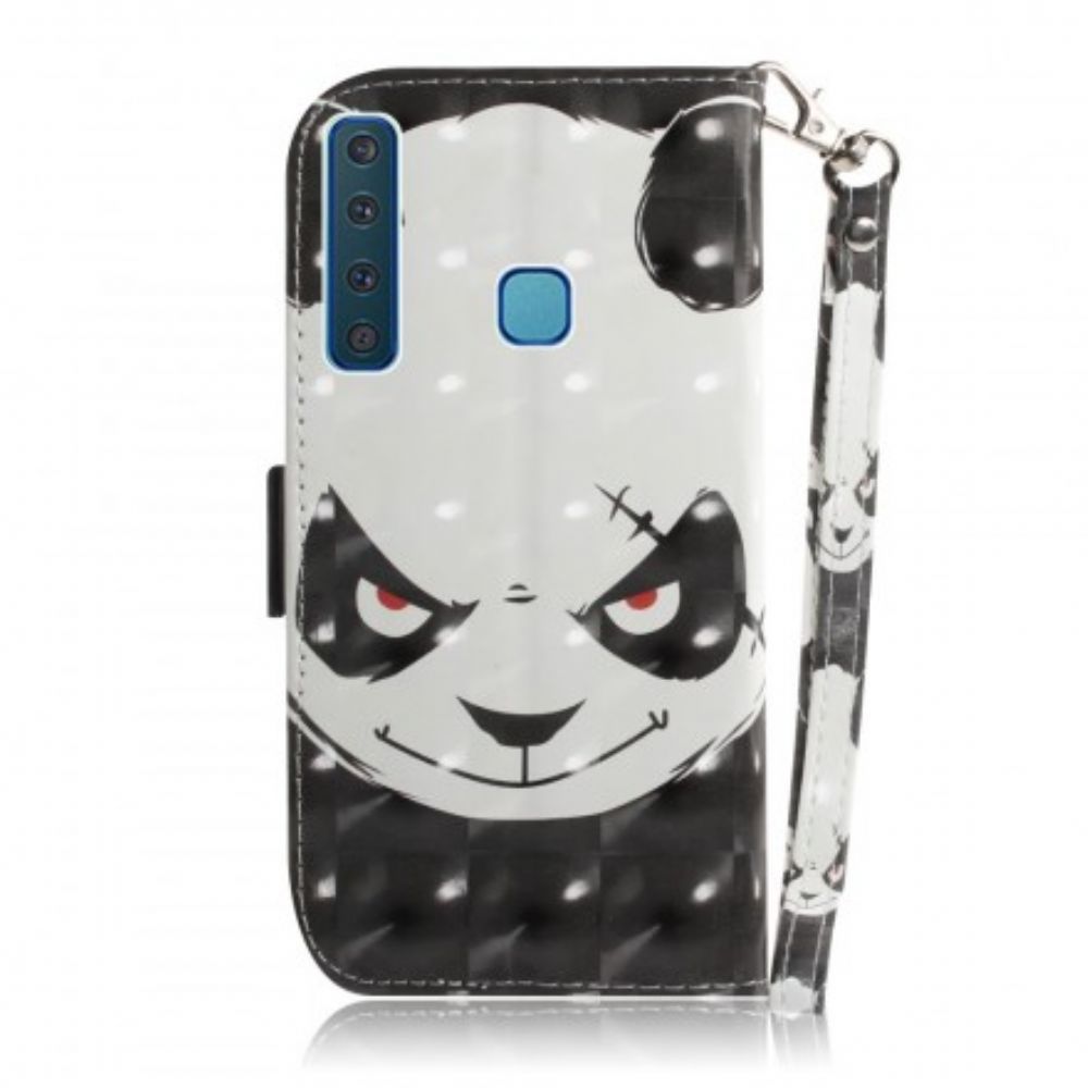 Flip Case Für Samsung Galaxy A9 Mit Kordel Wütender Panda Mit Riemen