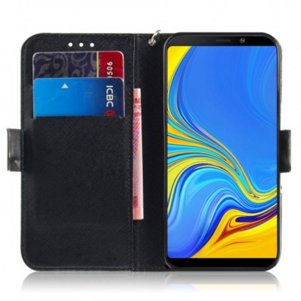 Flip Case Für Samsung Galaxy A9 Mit Kordel Wütender Panda Mit Riemen