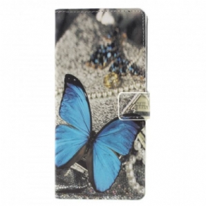 Lederhüllen Für Samsung Galaxy A9 Blauer Schmetterling