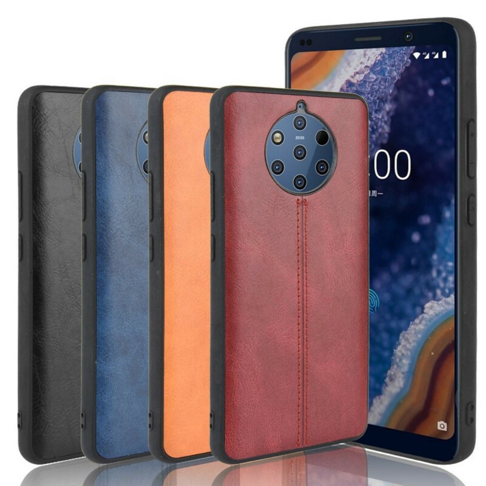 Hülle Für Nokia 9 PureView Naht Lederoptik