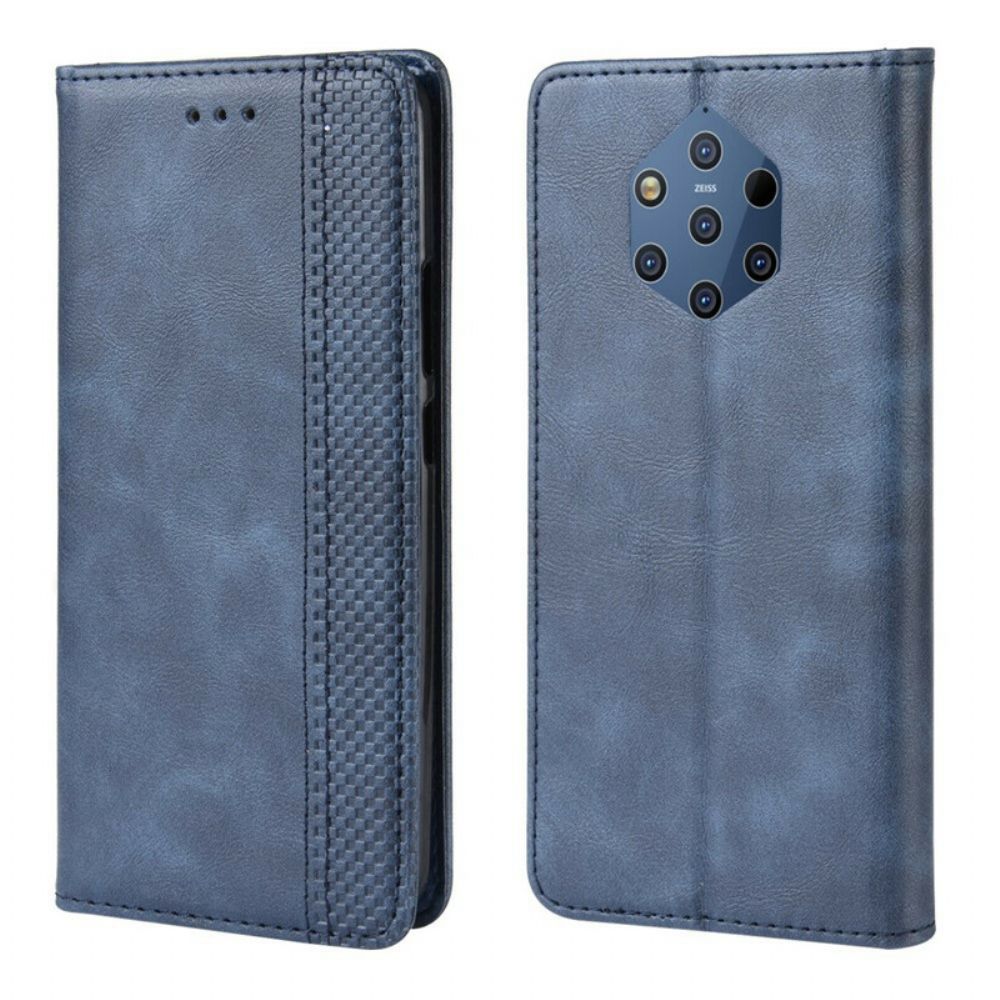 Schutzhülle Für Nokia 9 PureView Flip Case Gestylter Vintage-leder-effekt