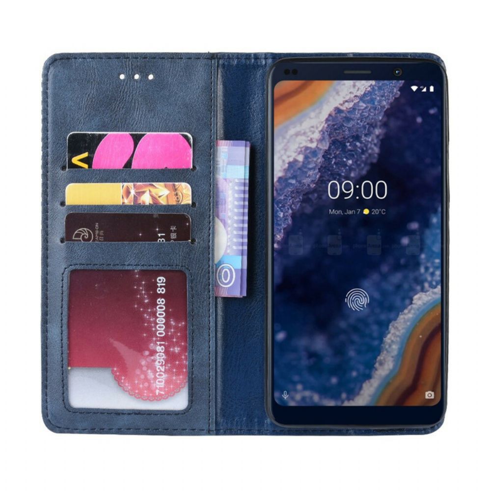 Schutzhülle Für Nokia 9 PureView Flip Case Gestylter Vintage-leder-effekt