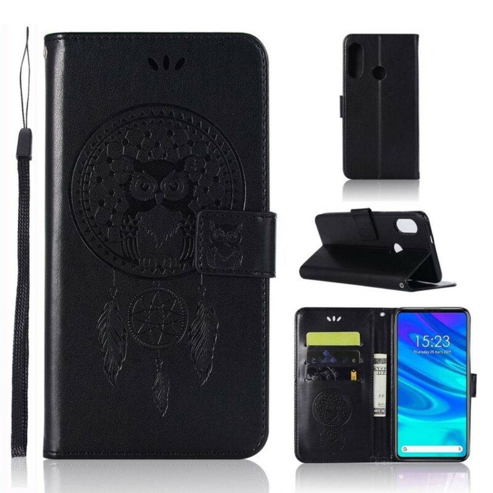 Flip Case Für Huawei P Smart Z / Honor 9X Lederoptik Catch Dreams Owl