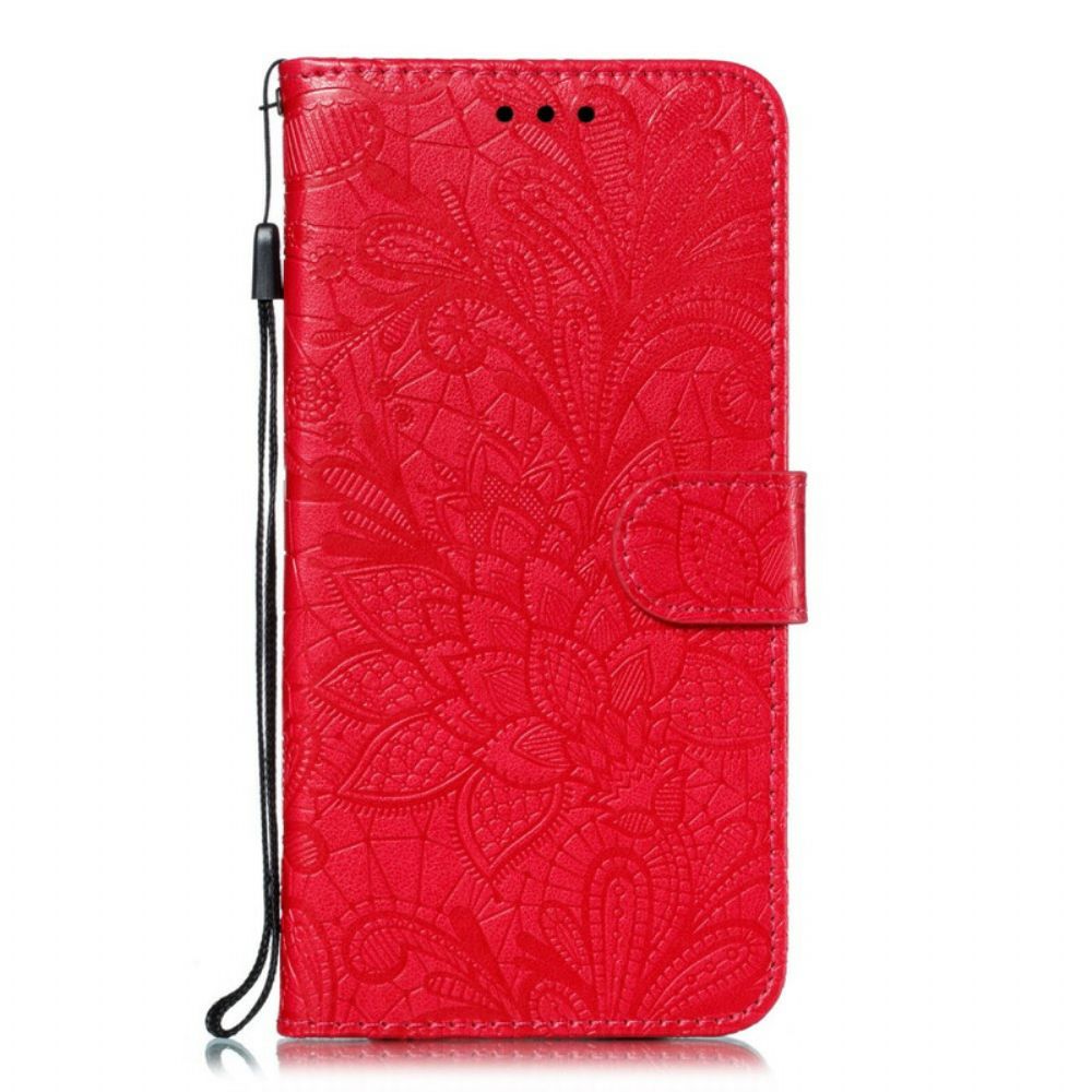 Flip Case Für Huawei P Smart Z / Honor 9X Mit Kordel Stammes-riemenblumen