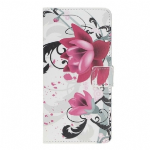 Flip Case Für Huawei P Smart Z / Honor 9X Tropische Blumen