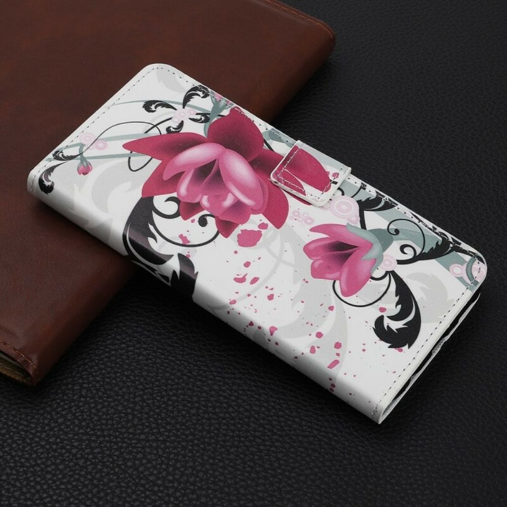 Flip Case Für Huawei P Smart Z / Honor 9X Tropische Blumen